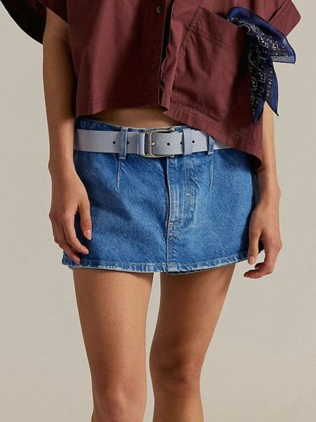 Classic Wash Denim Mini Skort