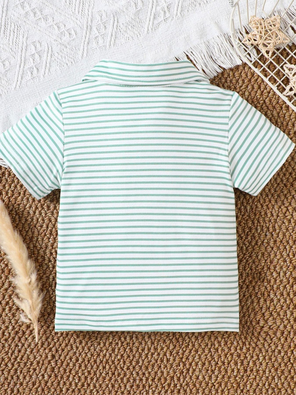 Children's Striped Embroidered Duck Polo