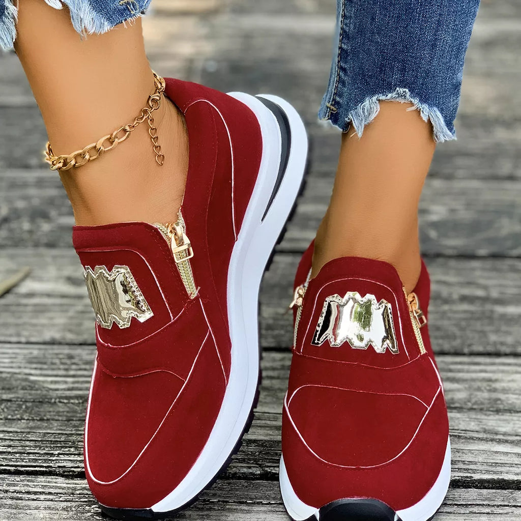 Round Toe Platform Slip-Ons