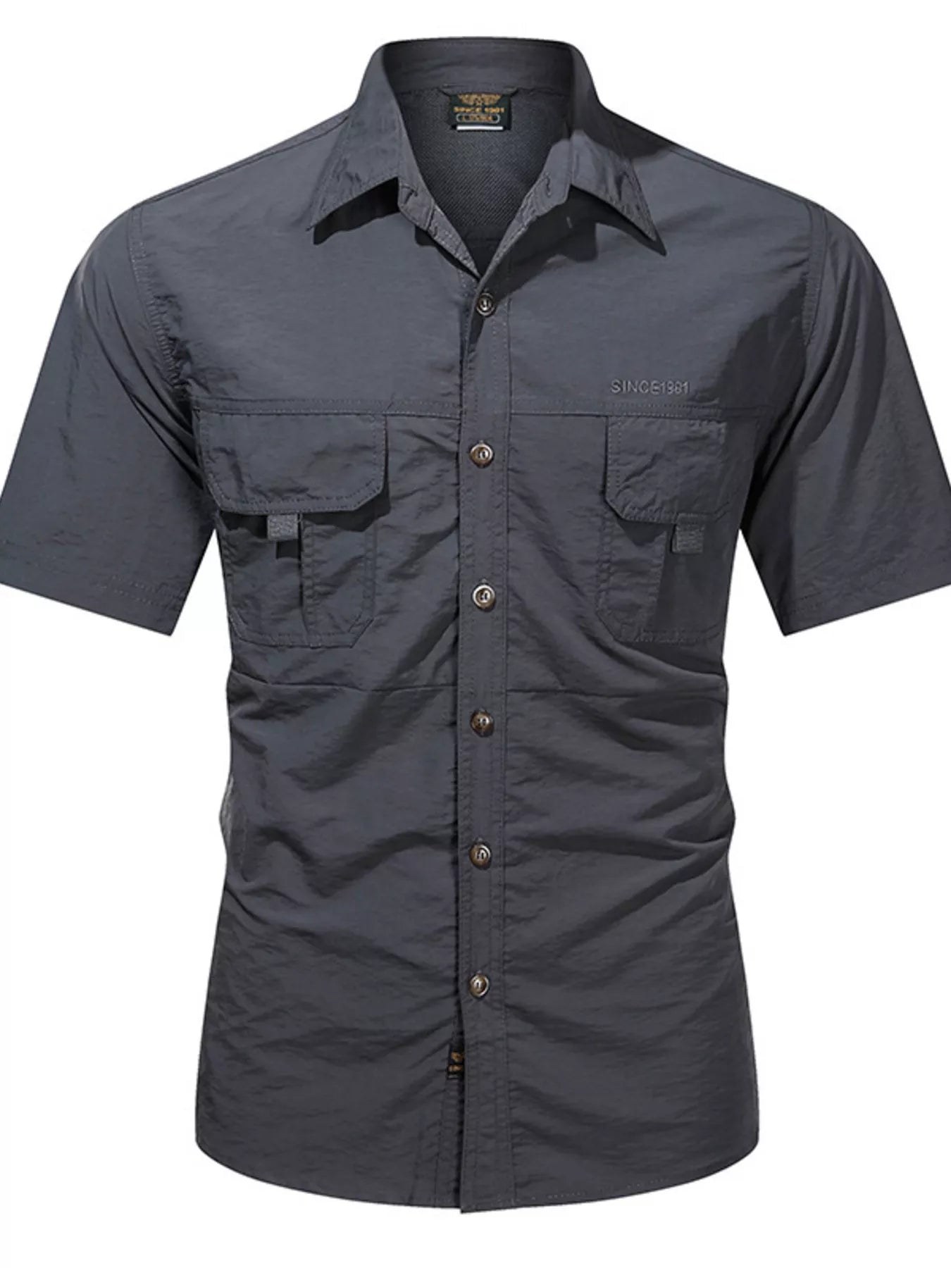 Men's Plus Size Lightweight Button Up Short Sleeve Shirt
