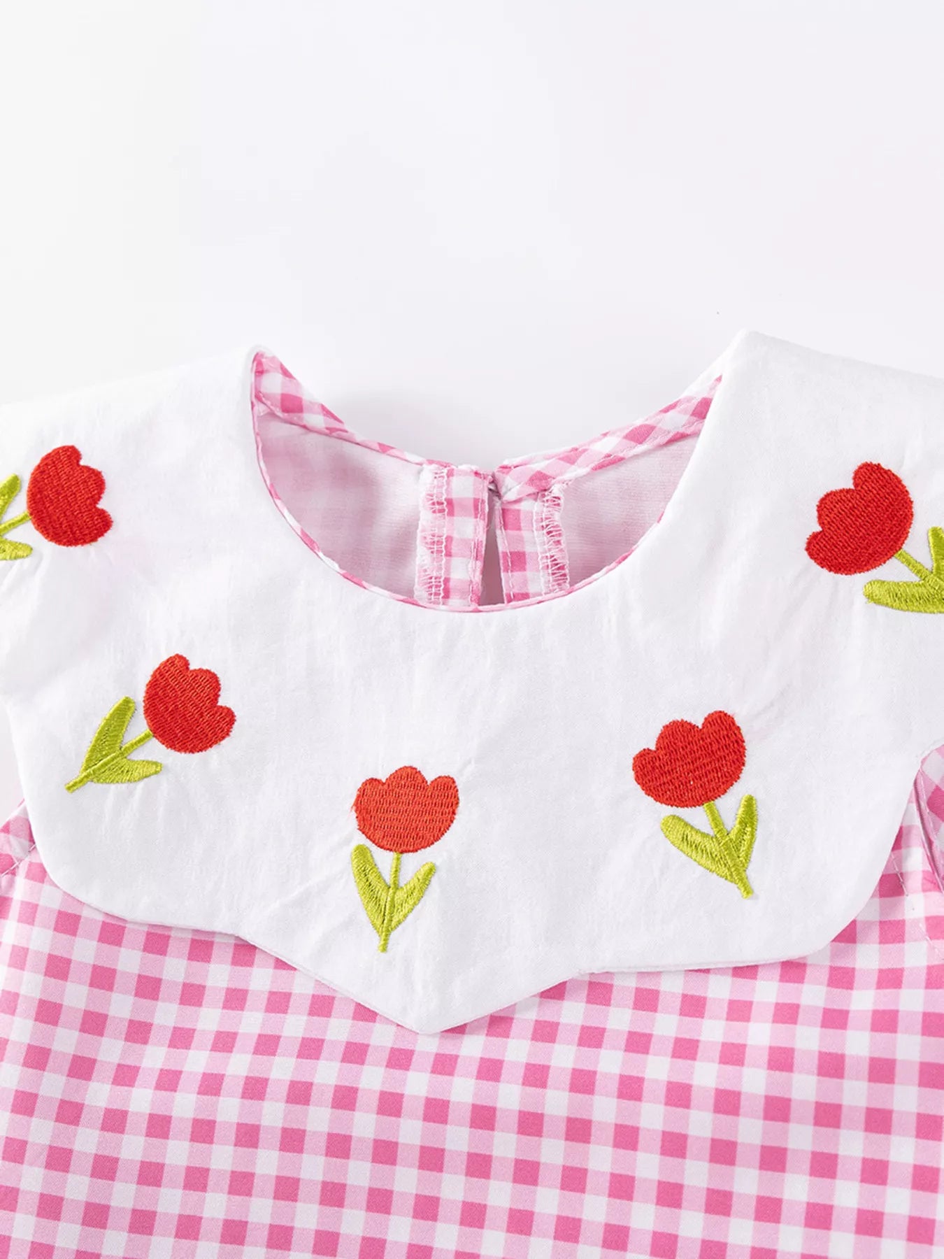 Children's Floral Plaid Sleeveless Dress