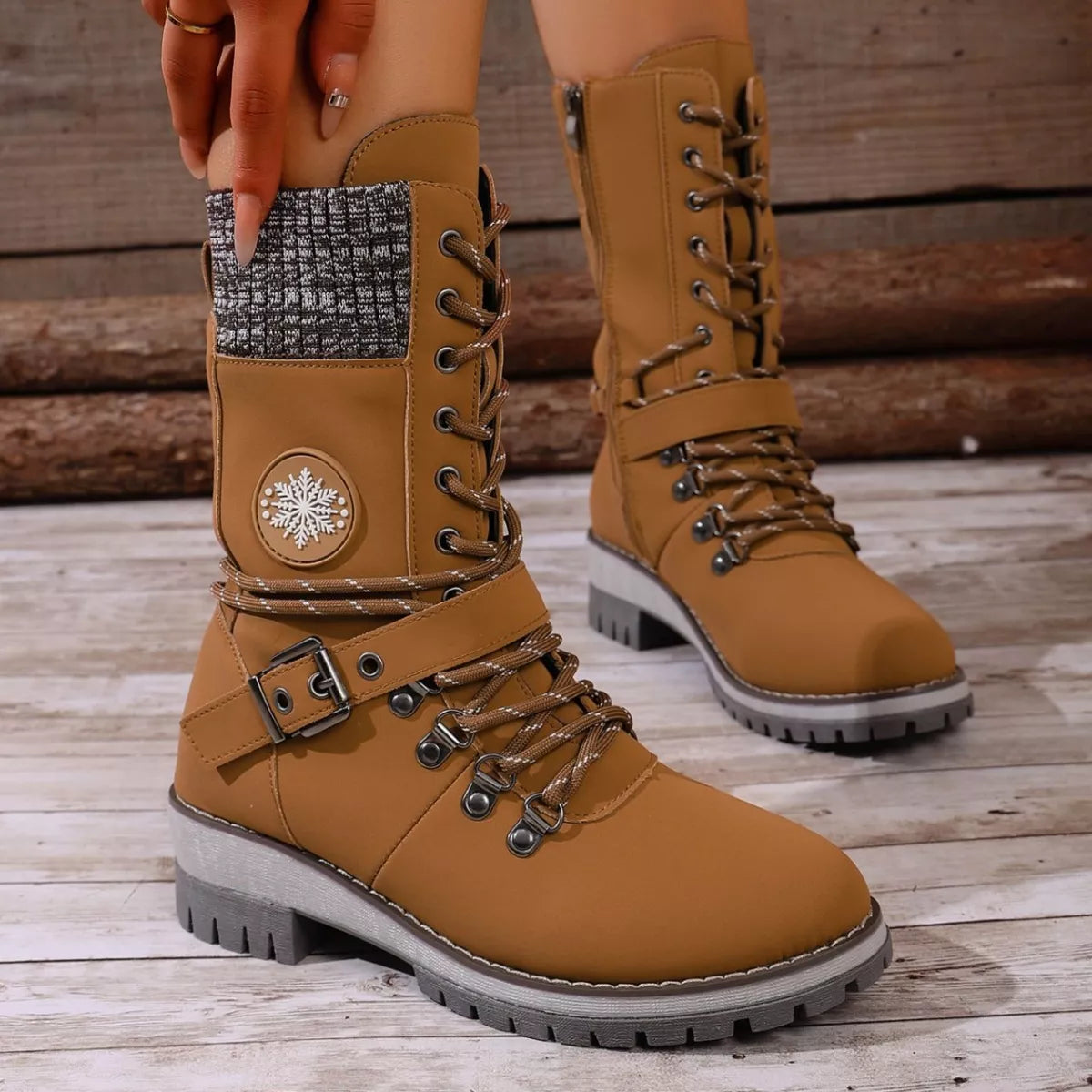 Lace-Up Ankle Combat Boots