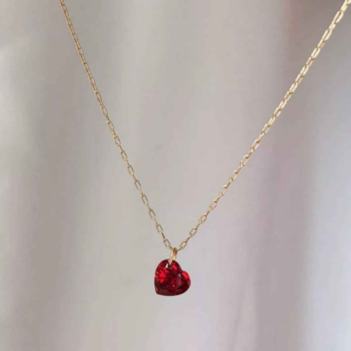 925 Sterling Silver Zircon Heart Necklace