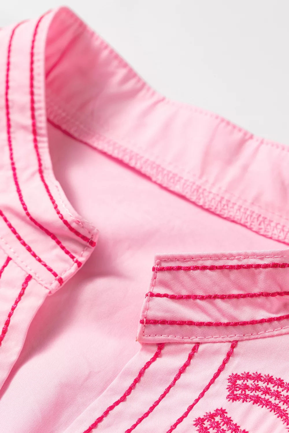 Embroidered Detail Puff Sleeve Cotton Blouse