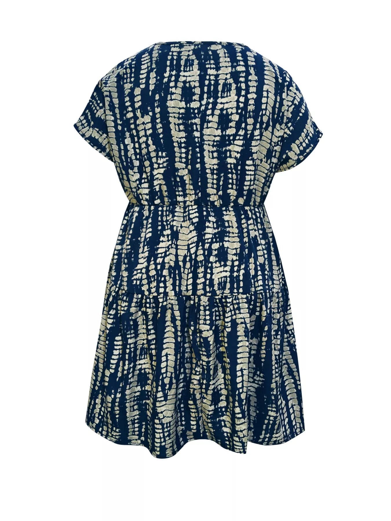 Plus Size Tie-Dye Ruffle Hem Casual Dress