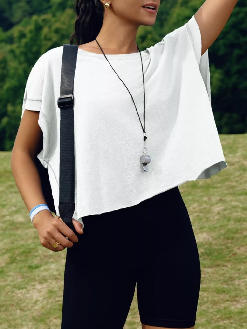 Cutout Back Short Sleeve T-Shirt