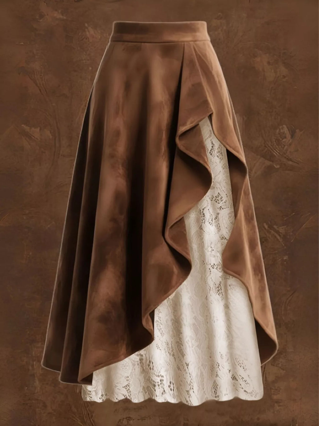 Lace Ruffled Midi Skirt