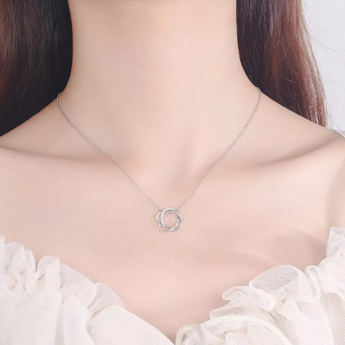 925 Sterling Silver Zircon Pendant Necklace