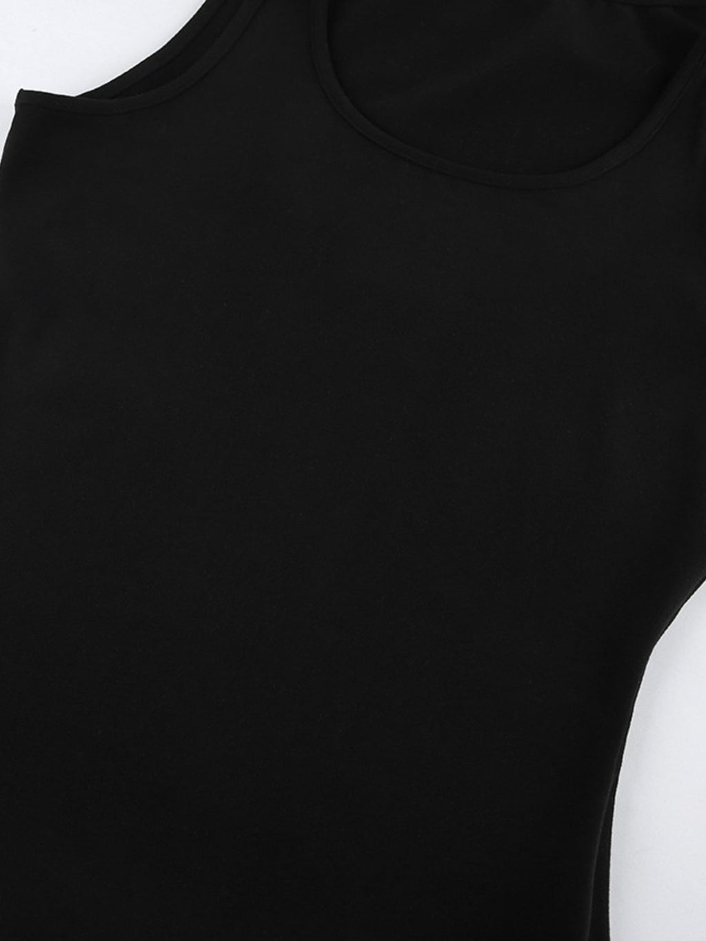 Ruffled Hem Round Neck Tank