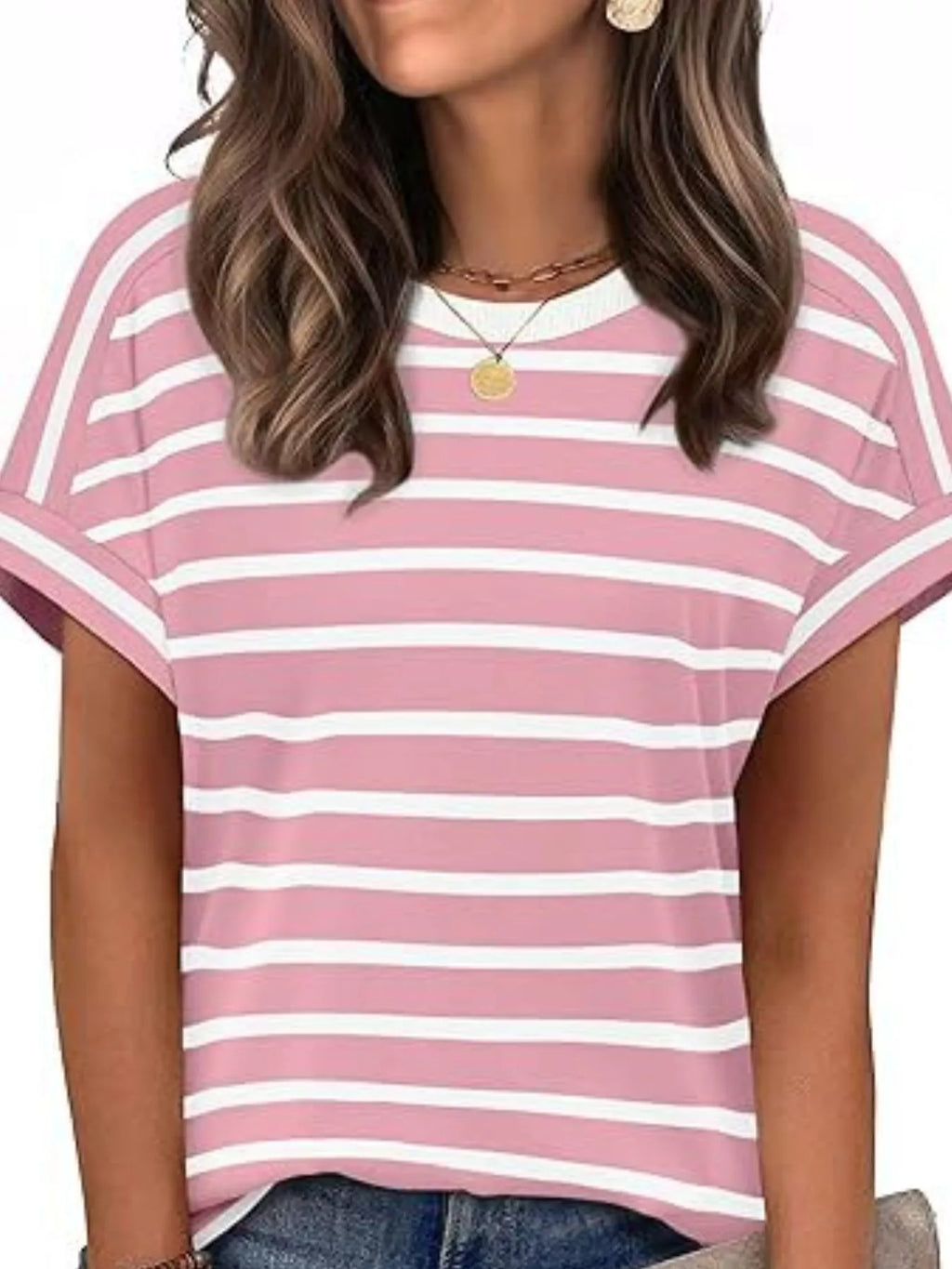 Striped Short Sleeve Casual T-Shirt
