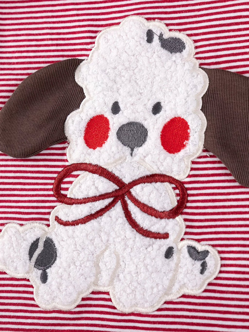 Children's Striped Puppy Short Sleeve Casual Dress