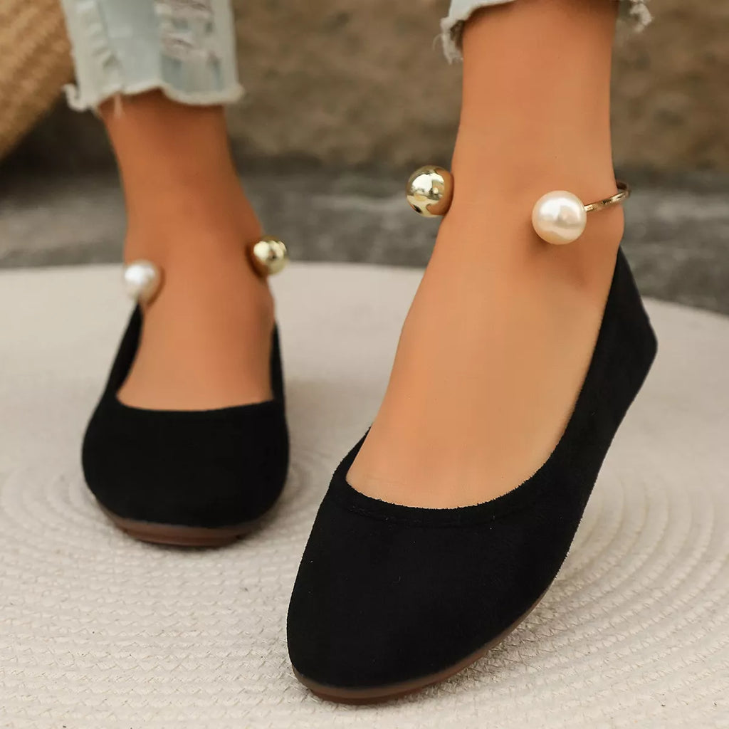 Pearl Ankle Strap Slip-Ons