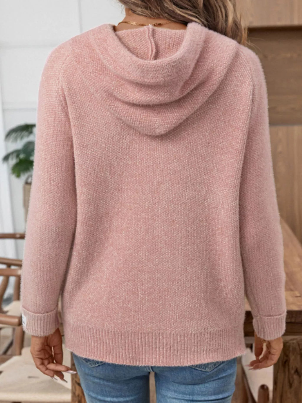 Long Sleeve Drawstring Hooded Sweater