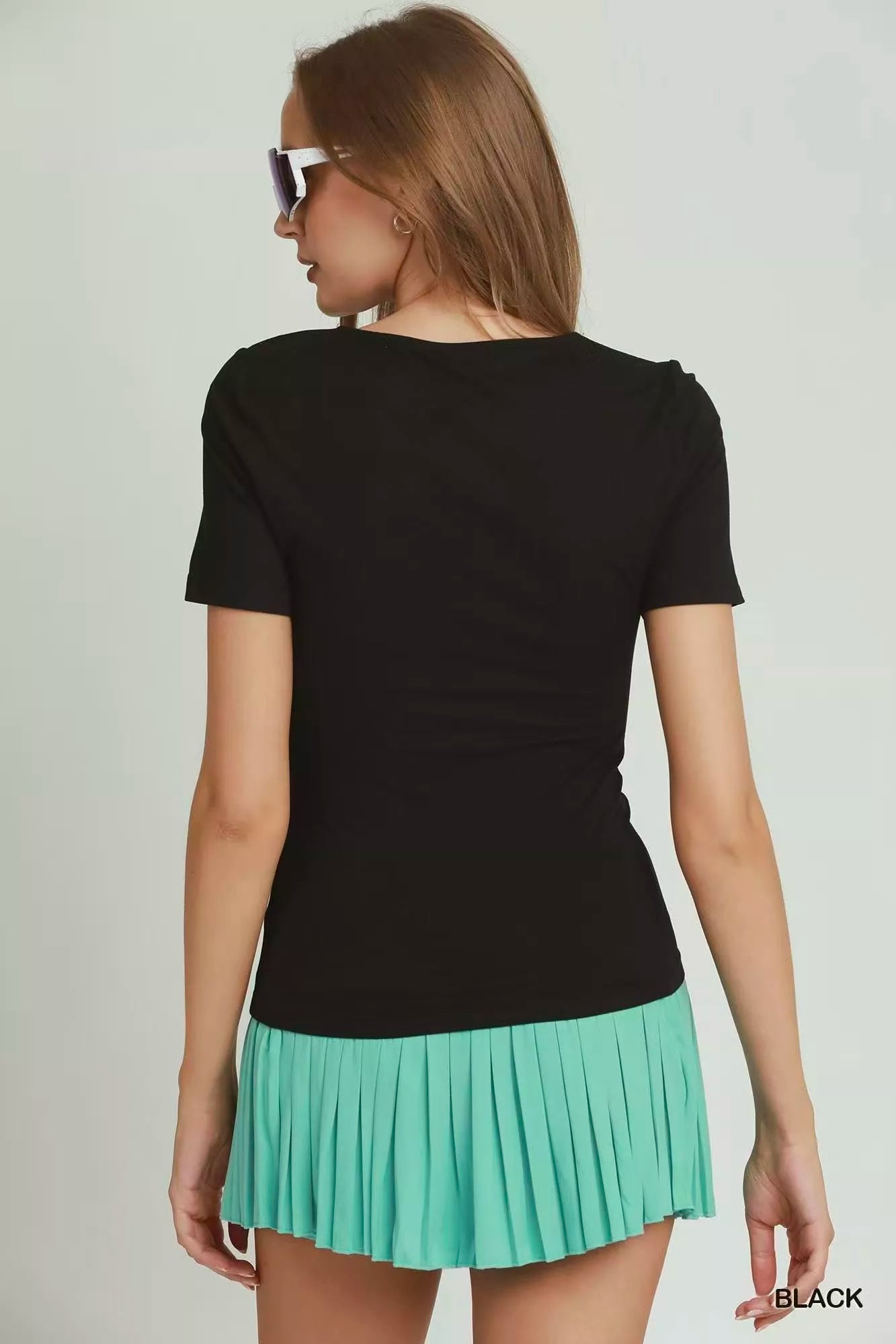 Umgee Sweetheart Neckline Front Double-Lined Top