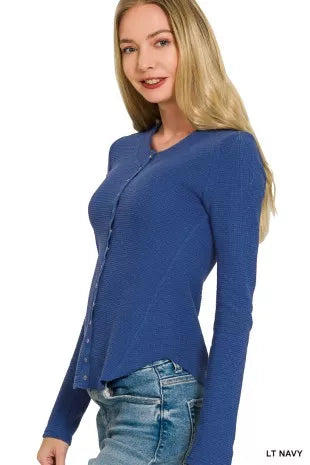 Zenana Double Knit Snap Button Shirts