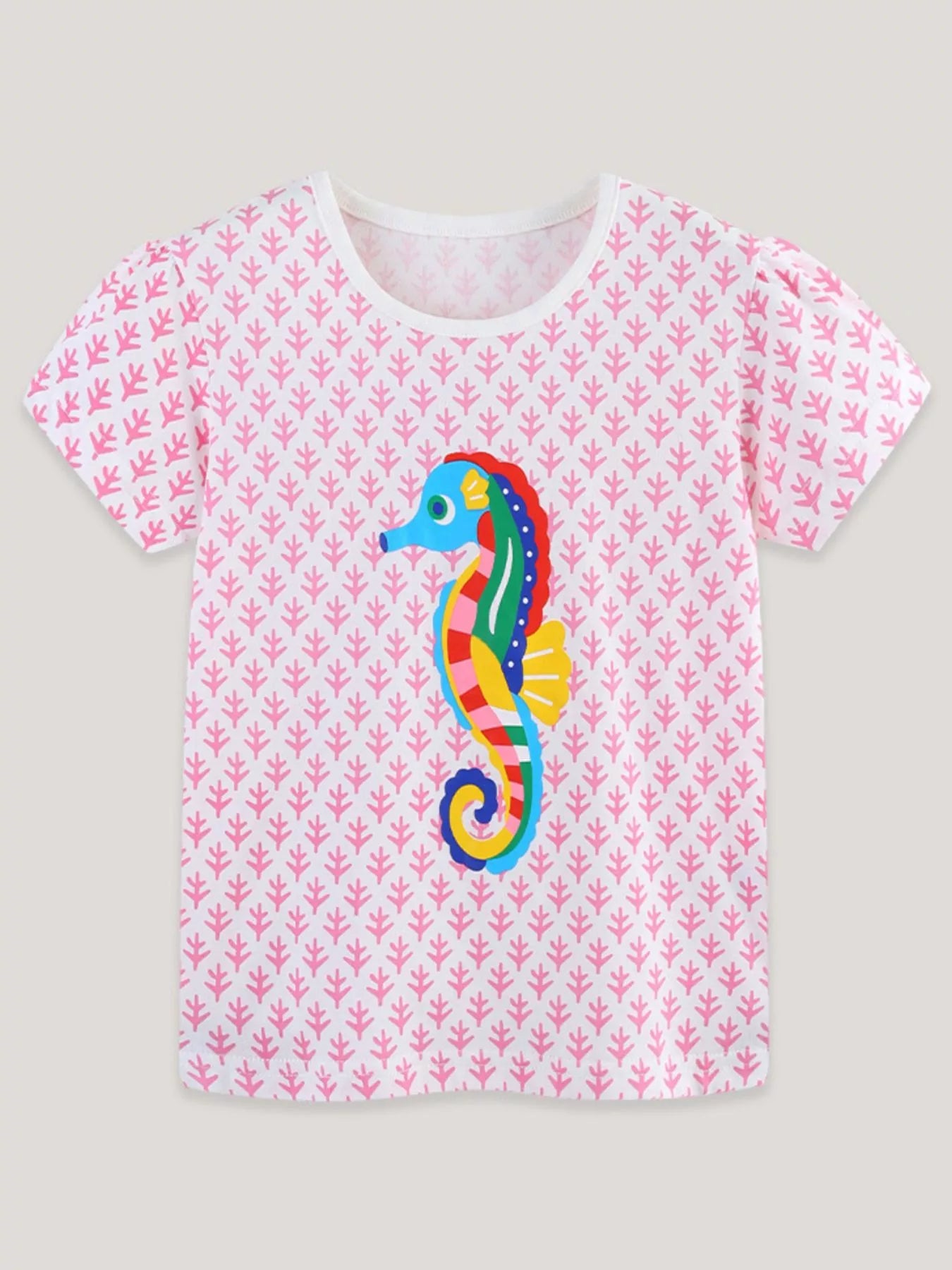 Children's Seahorse Print Short Sleeve T-Shirt