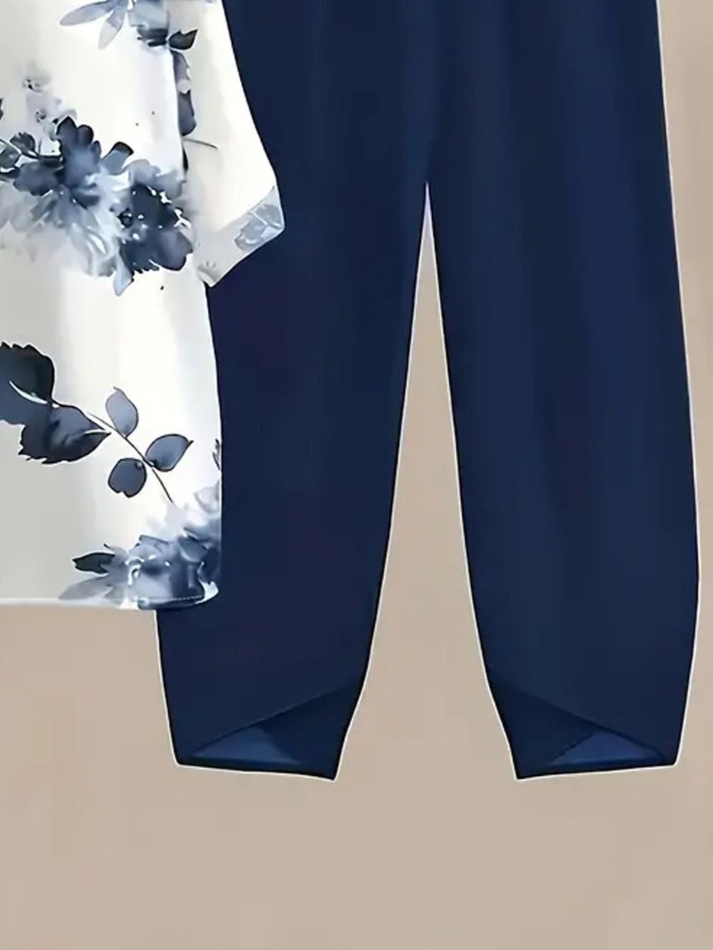 Printed Half Sleeve Top and Pants Set