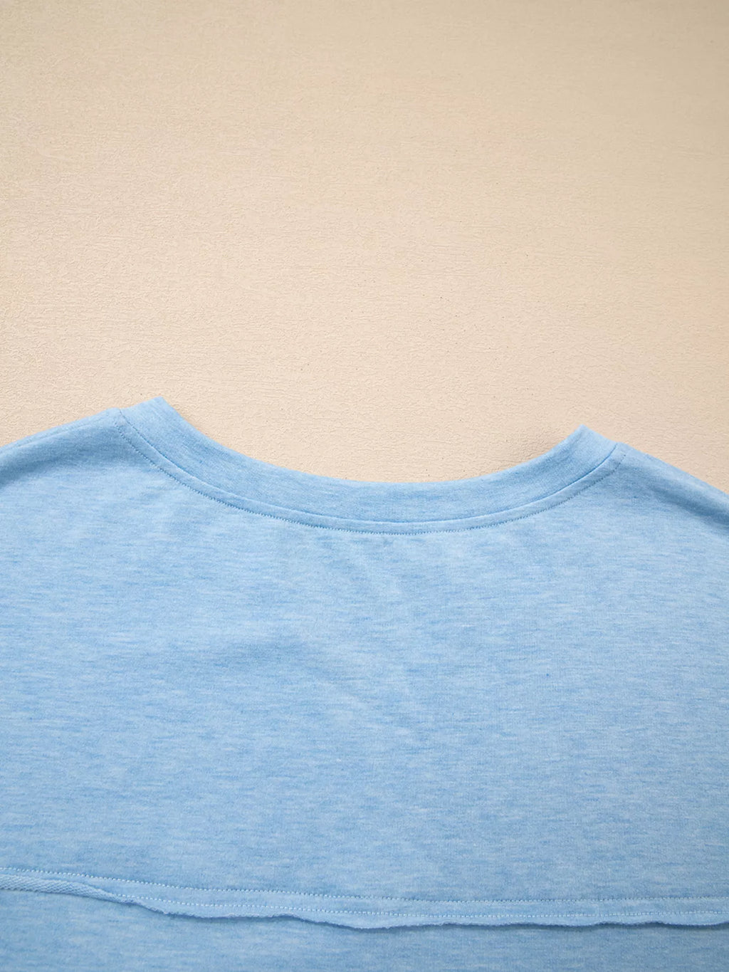 Notched Terry Long Sleeve Top