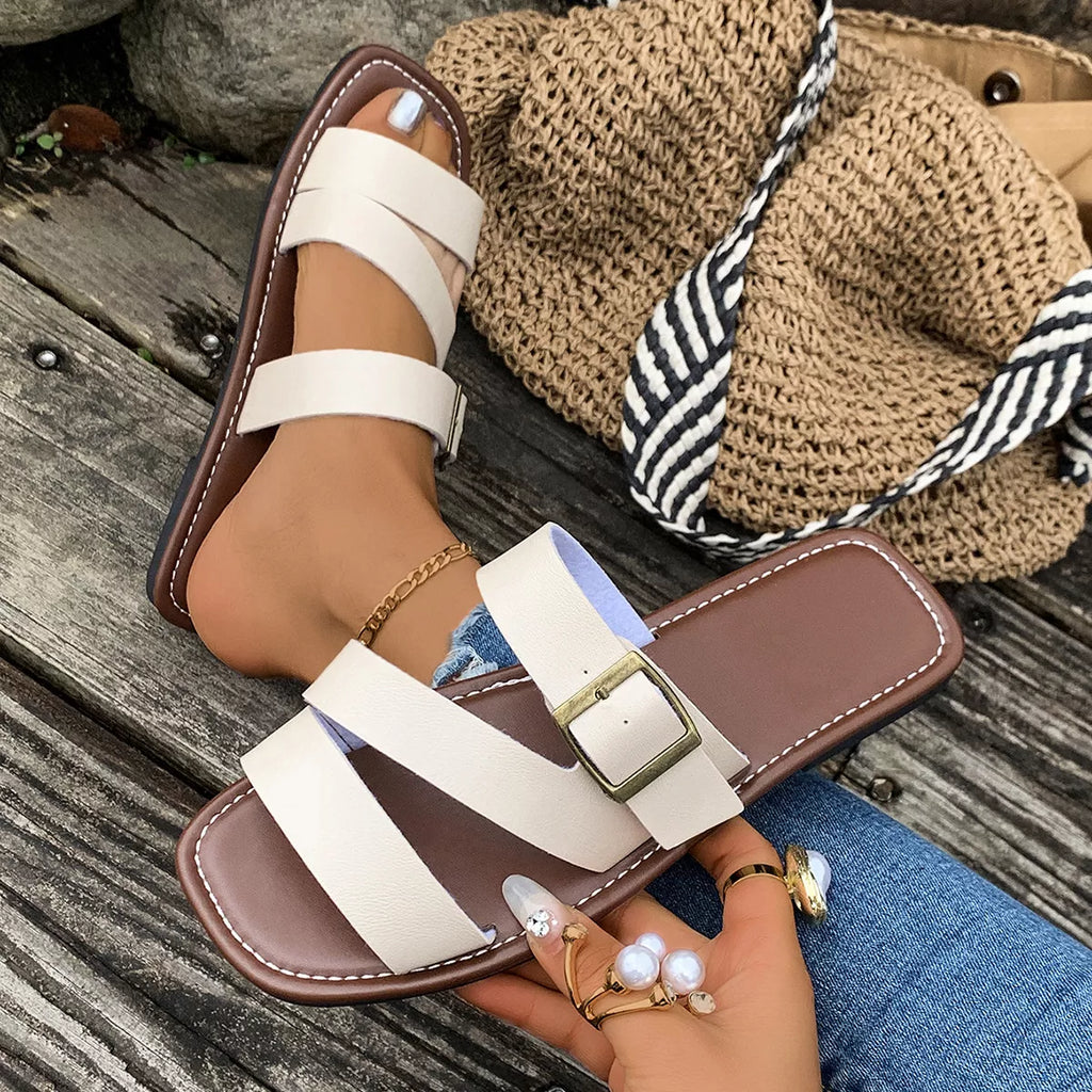 Open Toe Buckle Sandals