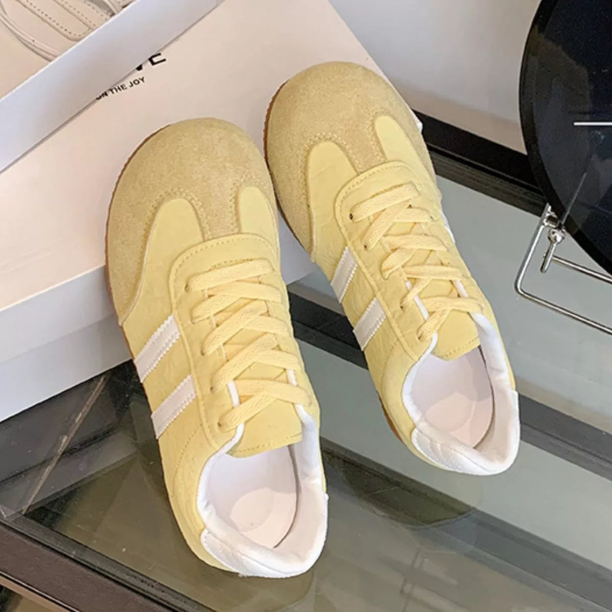Striped Lace Up Casual Sneakers