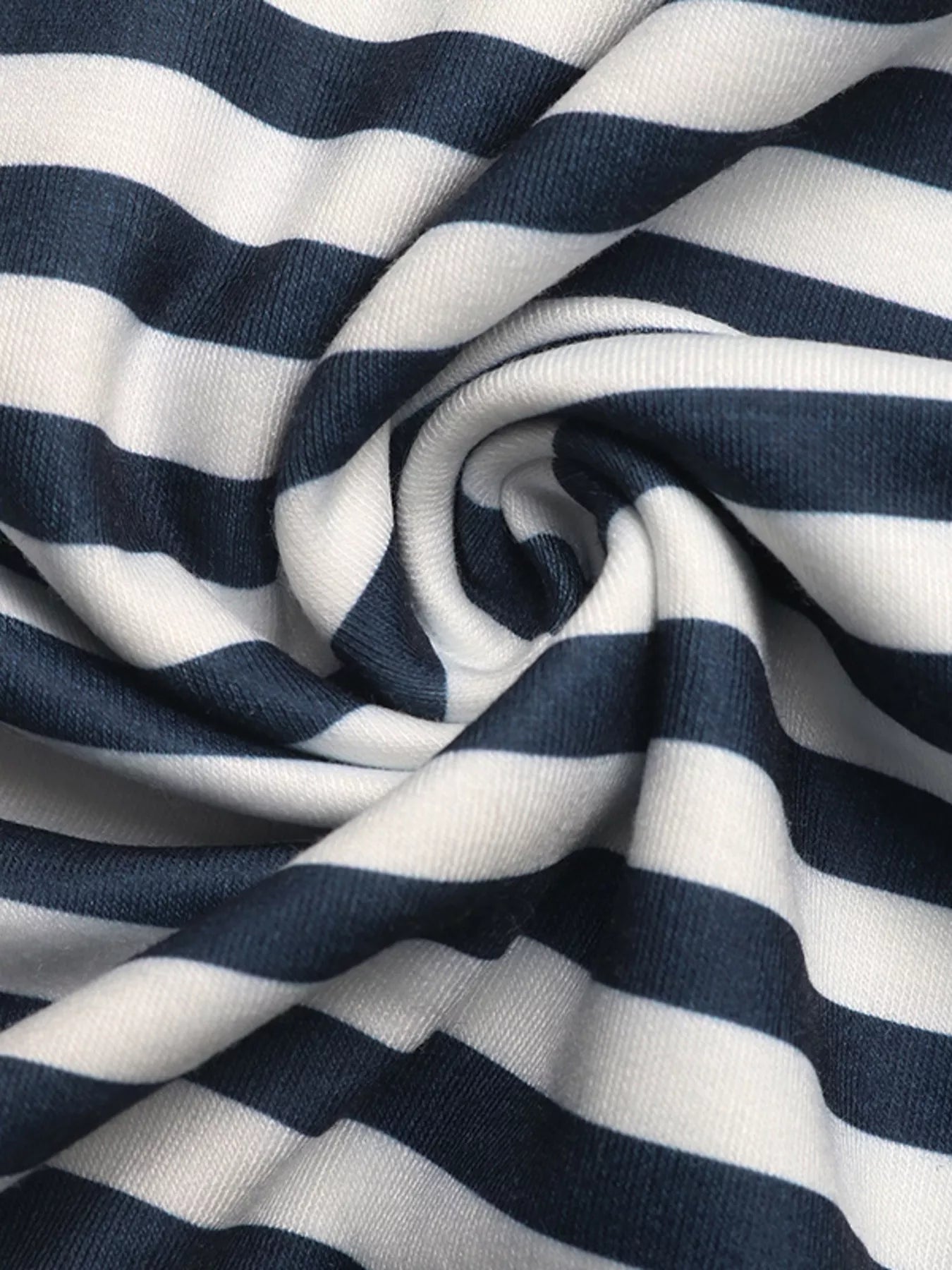 Striped Off-Shoulder Ribbon Accent Sweatshirt
