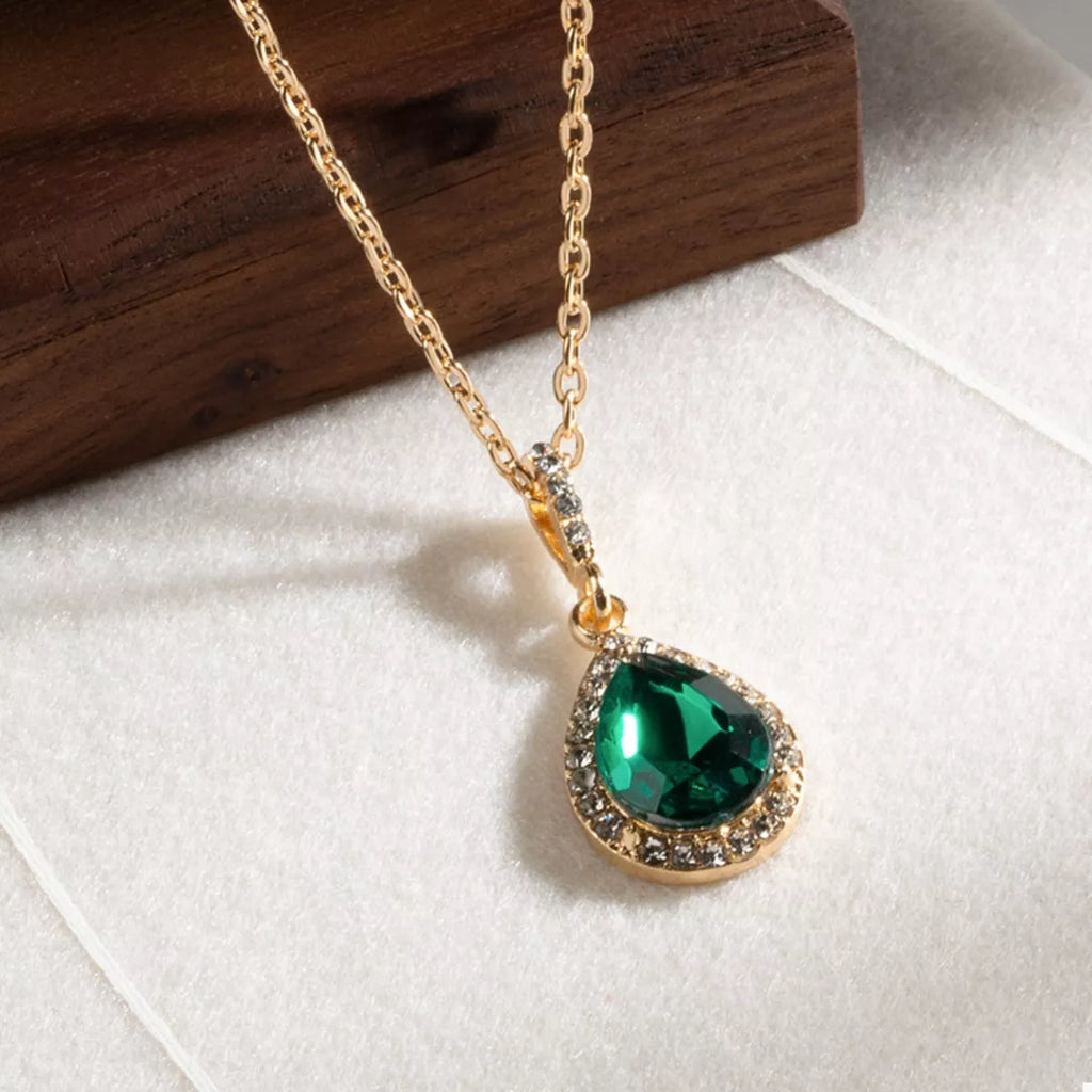 18K Gold-Plated Teardrop Pendant Necklace