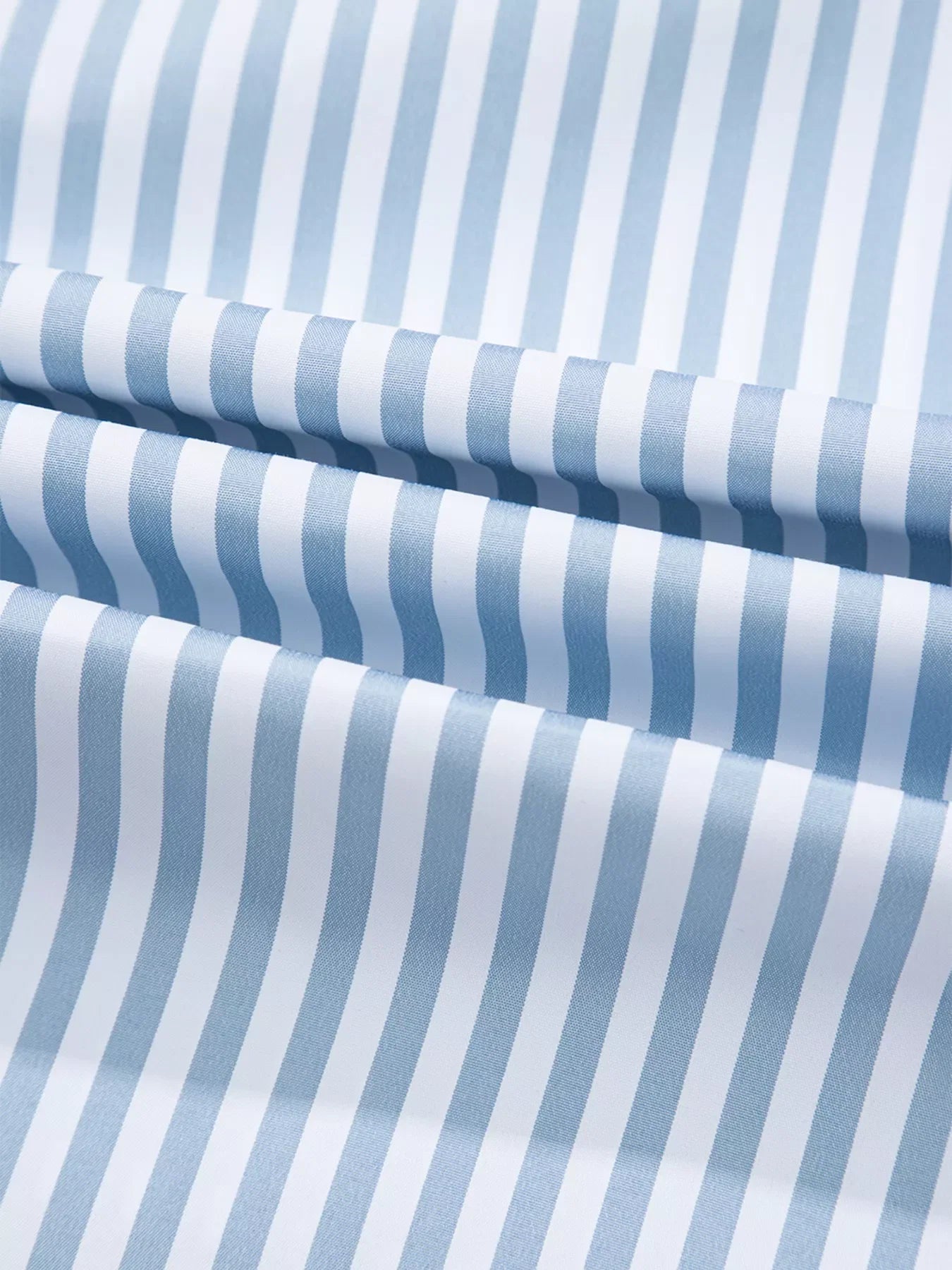 Stripe Shirred Detail Half Placket Collared Long Sleeve Shirt
