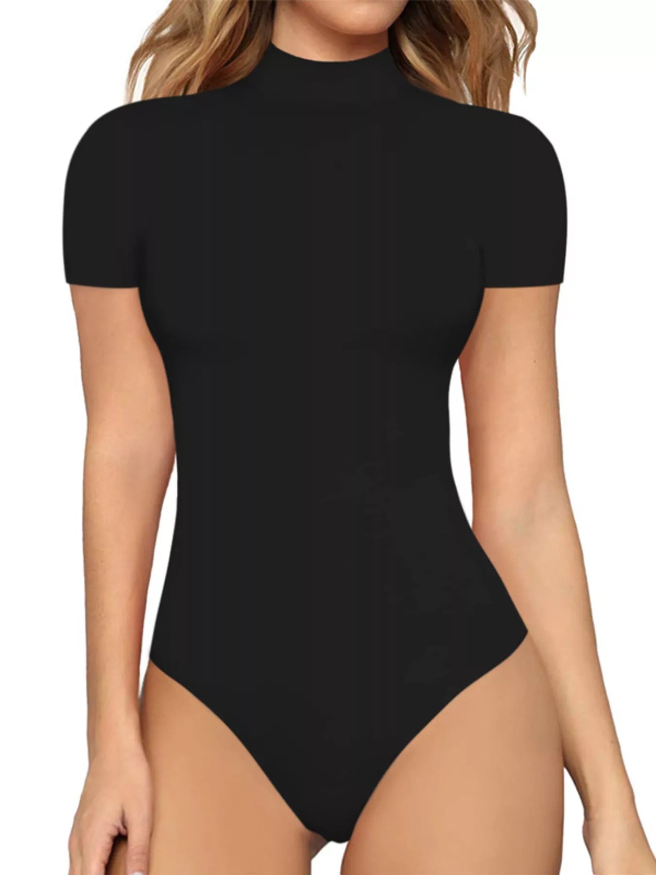 Mock Neck Short Sleeve Bodysuit