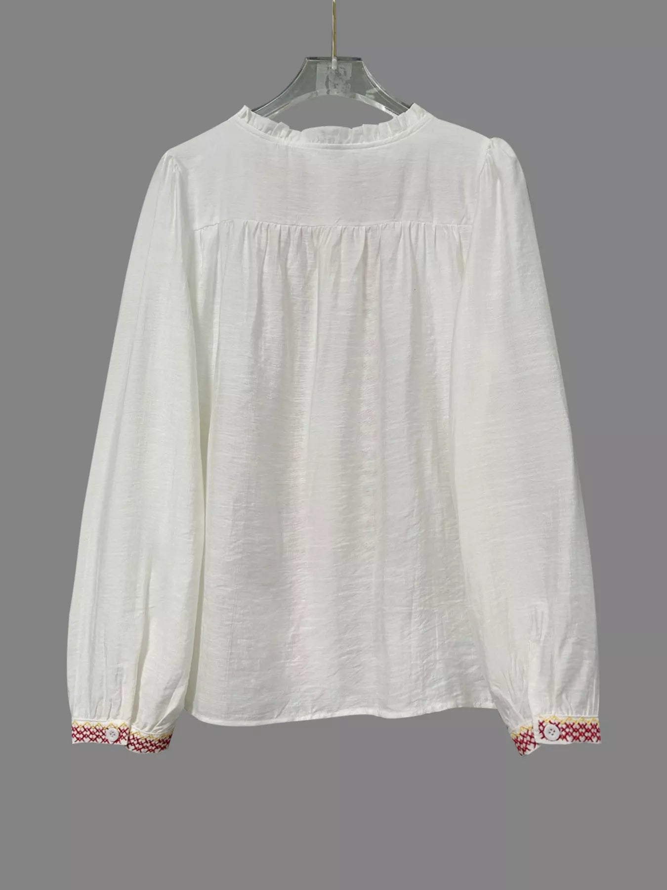 Embroidered Button Up Long Sleeve Shirt