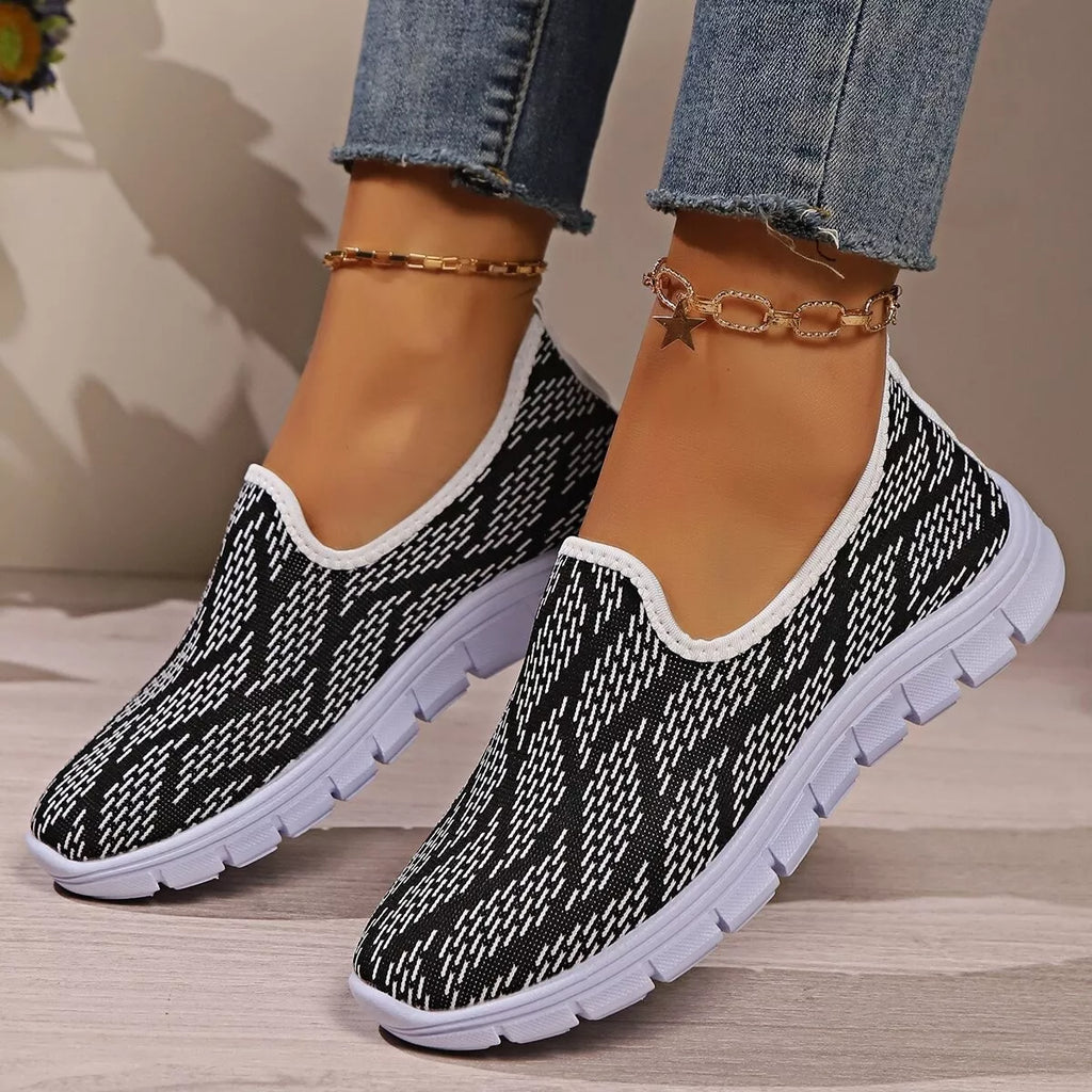 Breathable Mesh Round Toe Slip-Ons