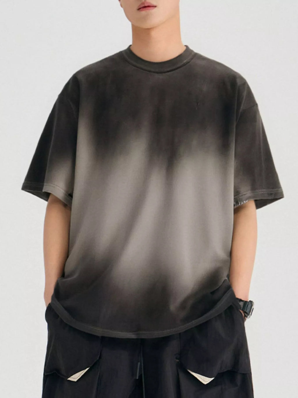 Men's Gradient Round Neck Oversized T-Shirt