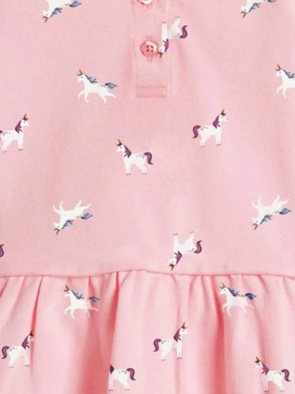 Children's Button Detail Short Sleeve Dress