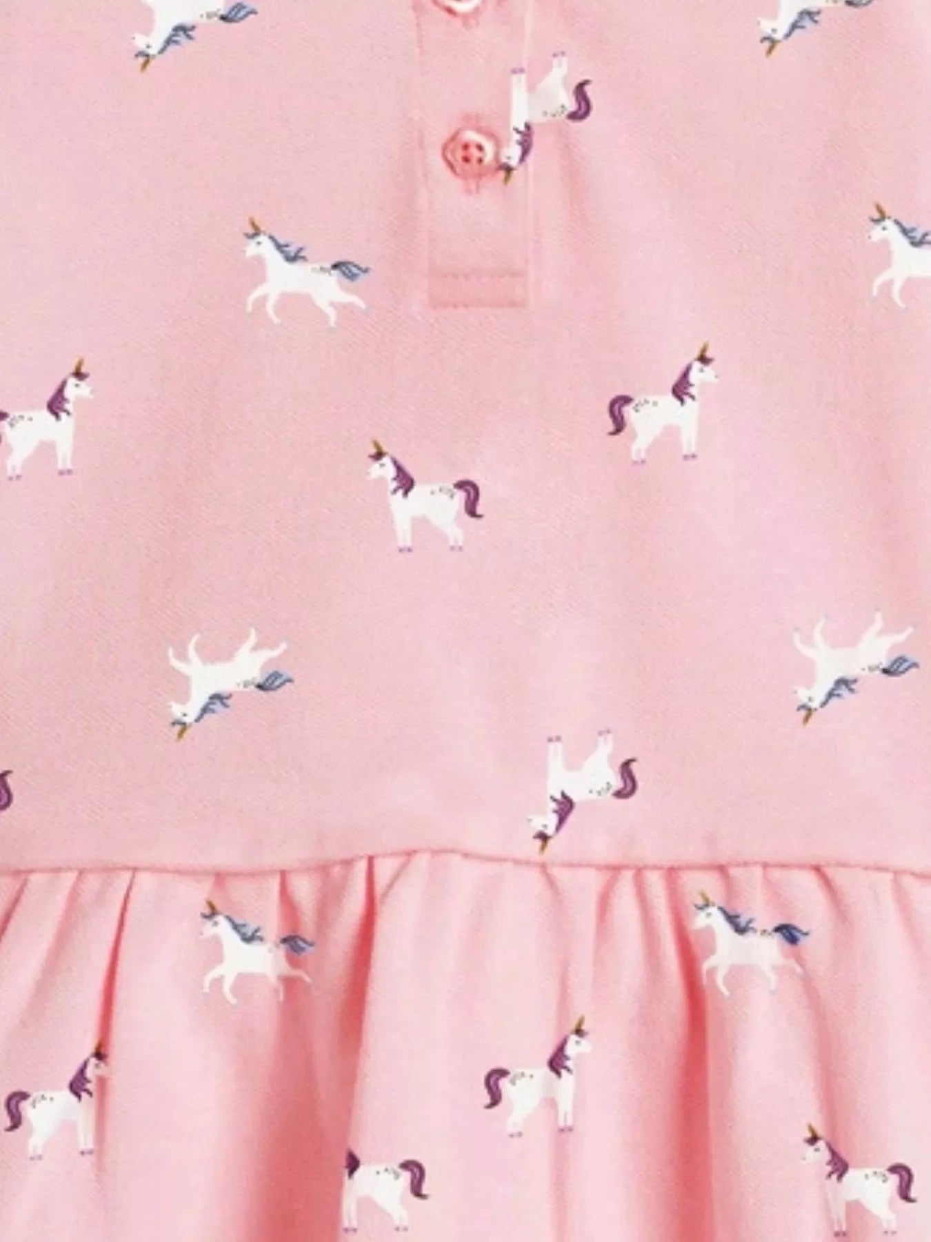 Children's Button Detail Short Sleeve Dress