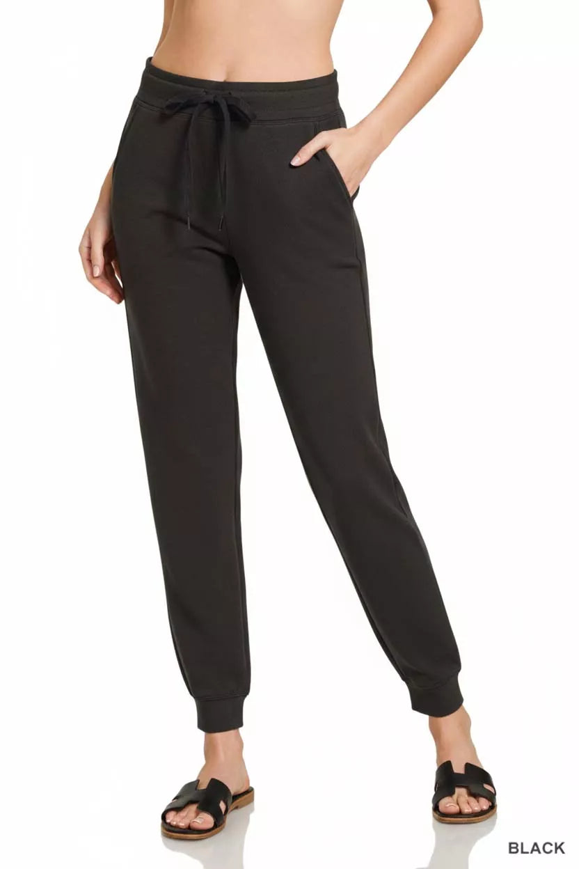 Zenana Drawstring Scuba Joggers with Pockets
