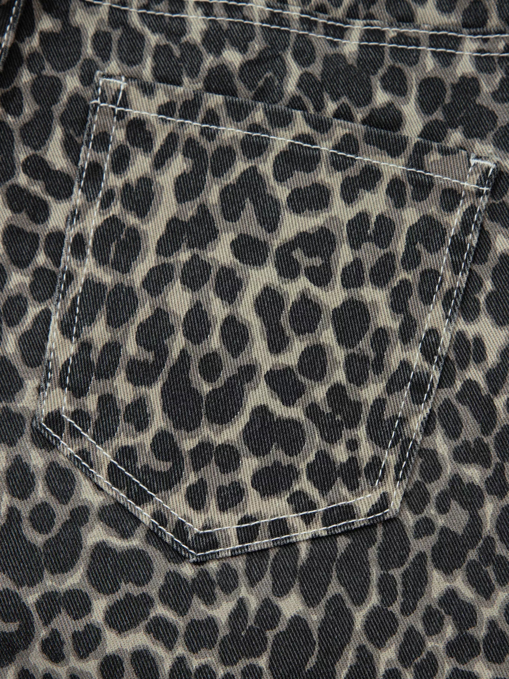 Leopard Print High Waist Barrel Jeans