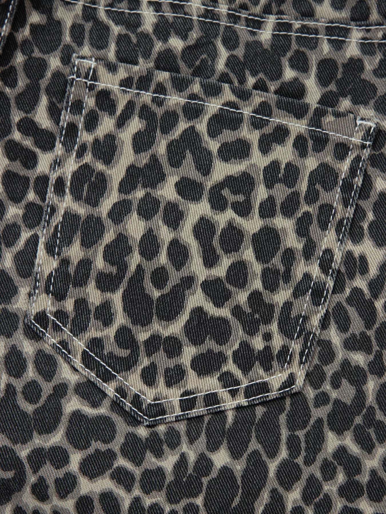 Leopard Print High Waist Barrel Jeans