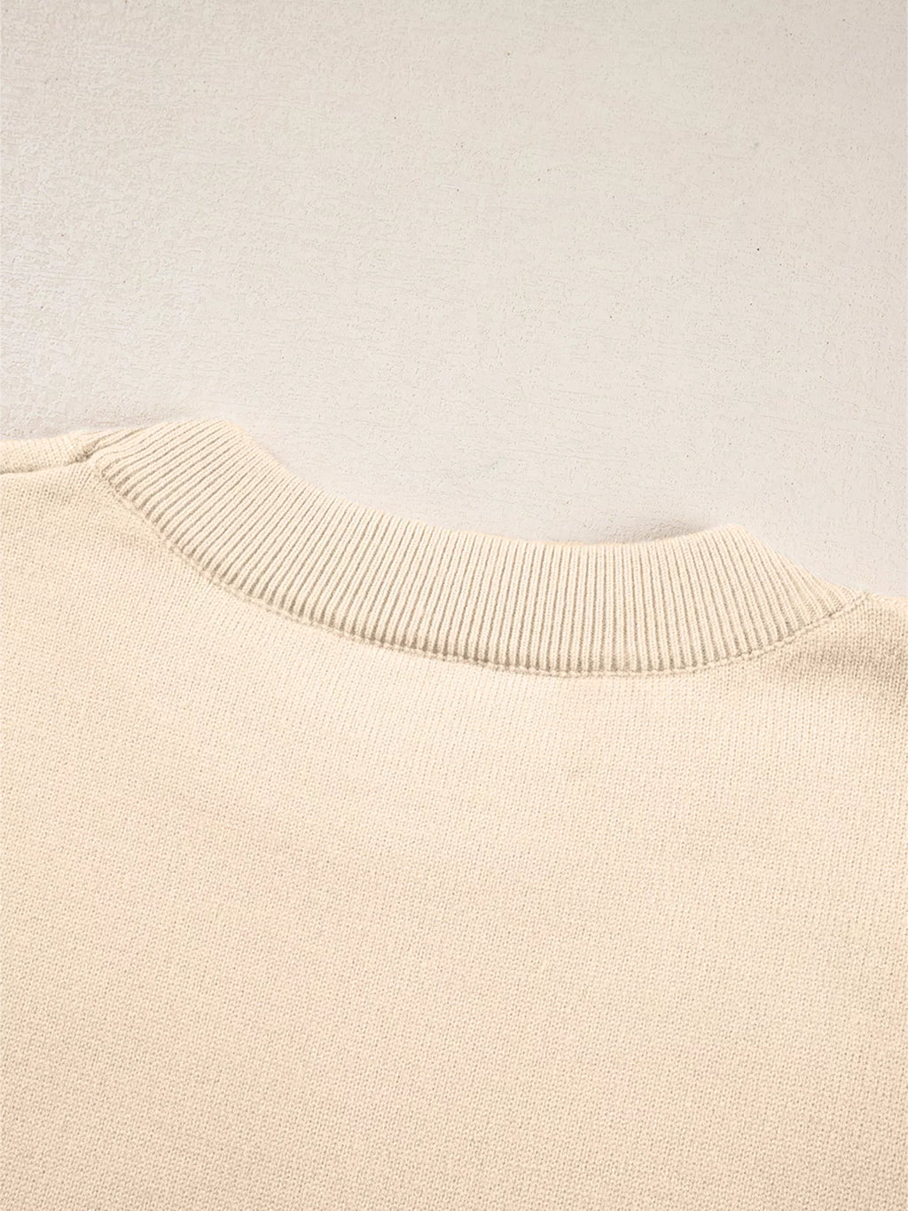 Front Center Seam Drop Shoulder Solid Sweater