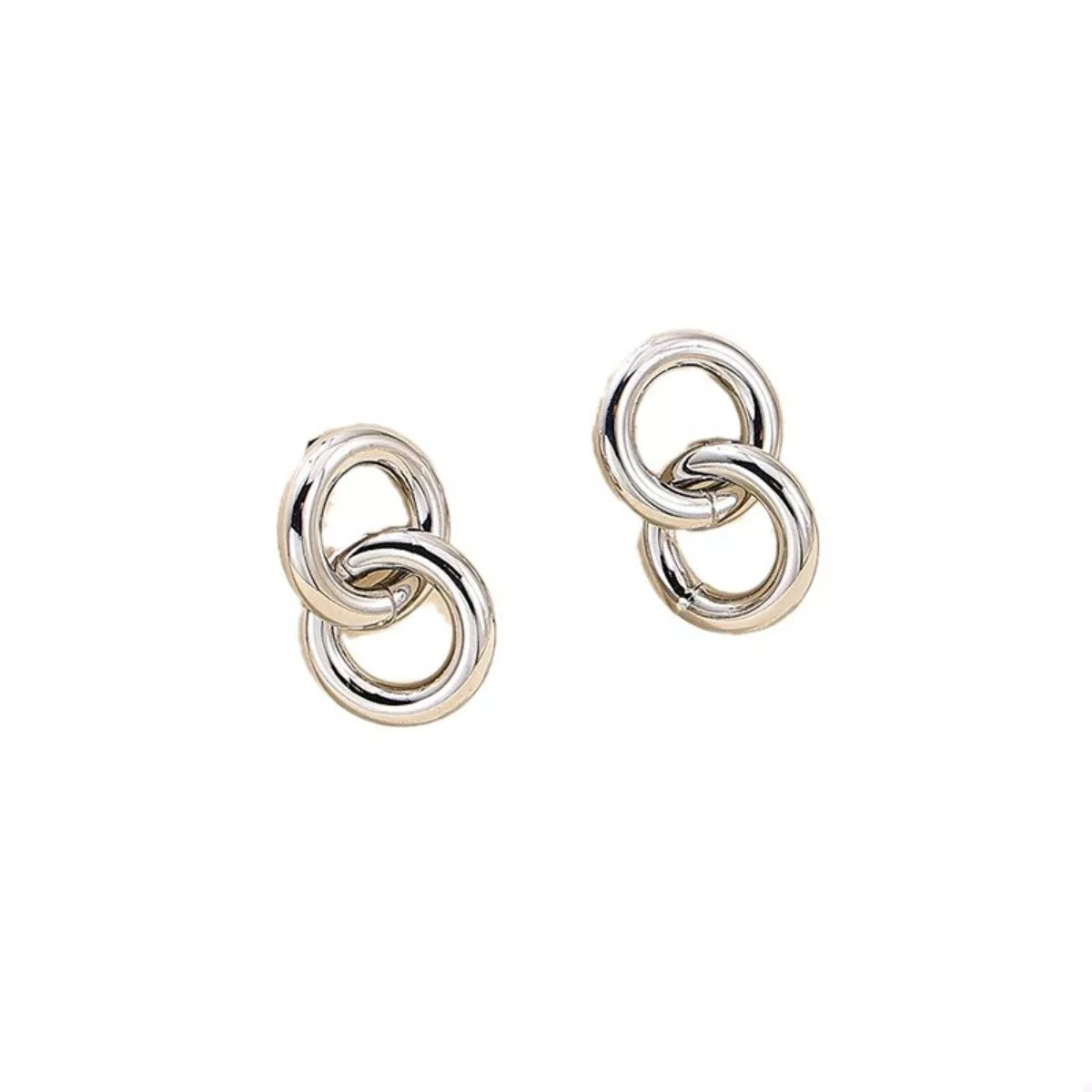Interlocked Chain Link Stud Earrings