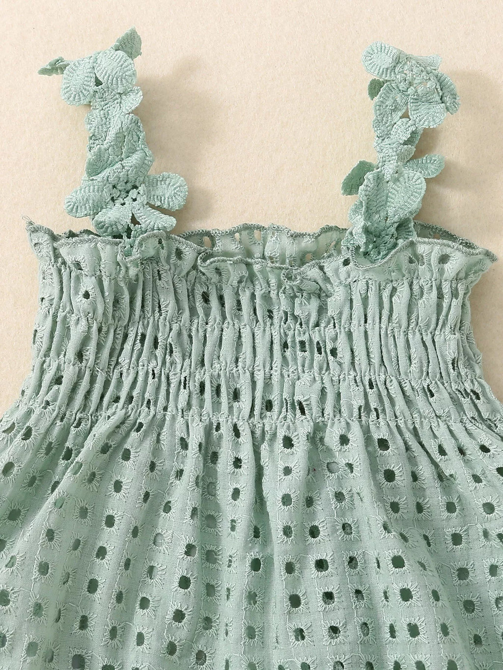 Children's Eyelet Smocked Tank Top and Ruffled Bloomers Set