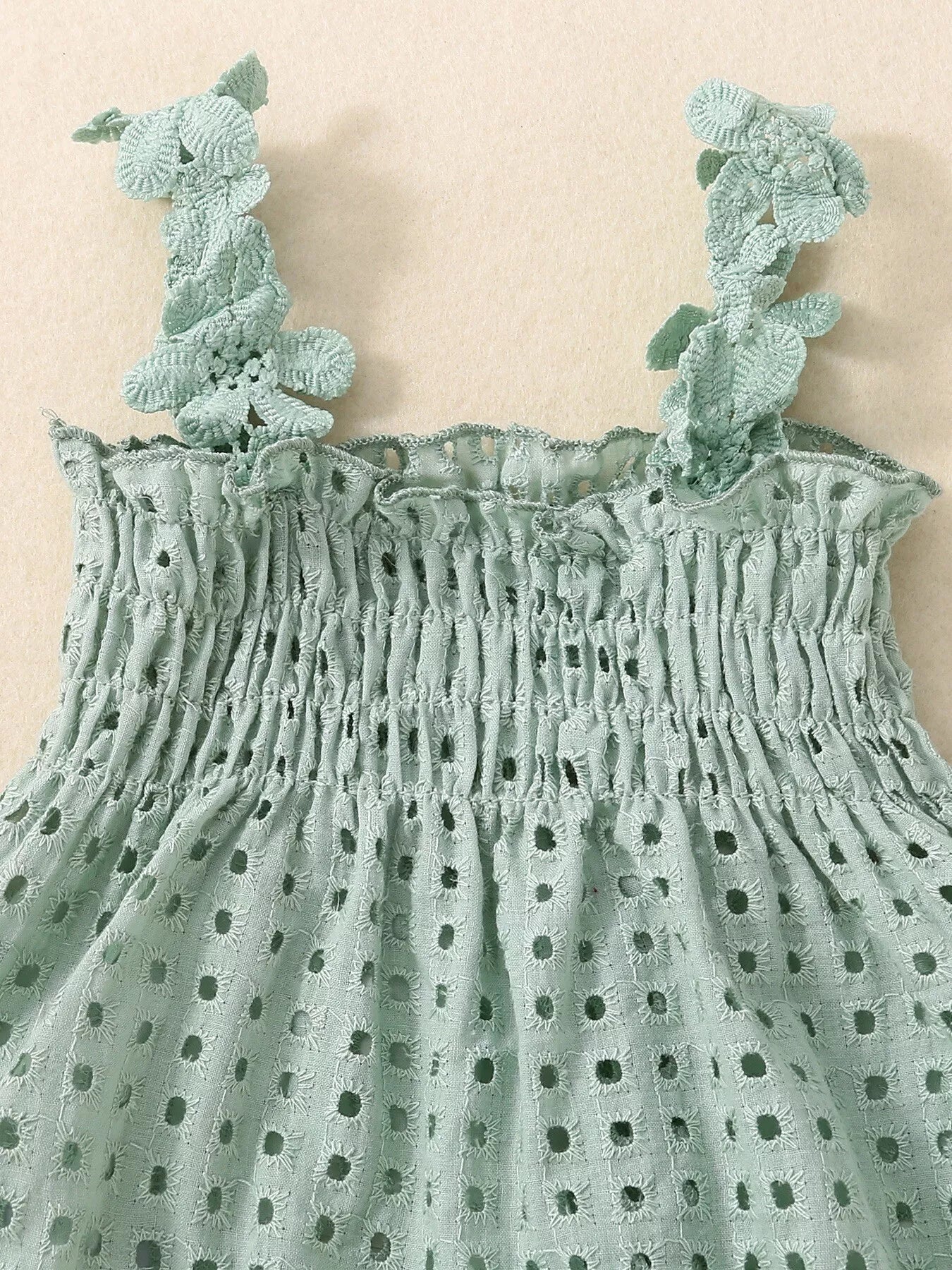 Children's Eyelet Smocked Tank Top and Ruffled Bloomers Set
