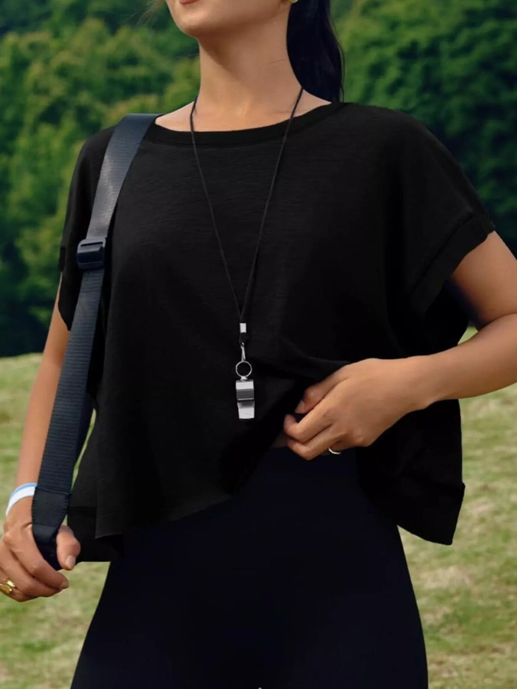 Cutout Back Short Sleeve T-Shirt