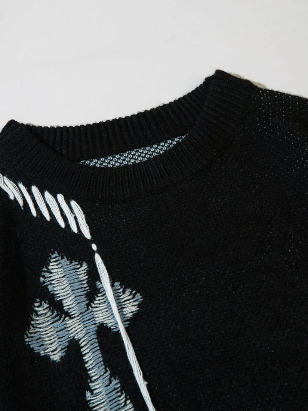 Men's Cross Round Neck Sweater