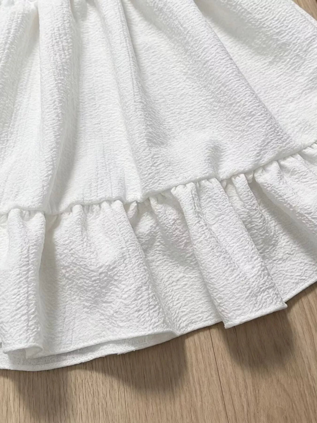 Children's Bowknot Decor Ruffle Hem Sleeveless Dress