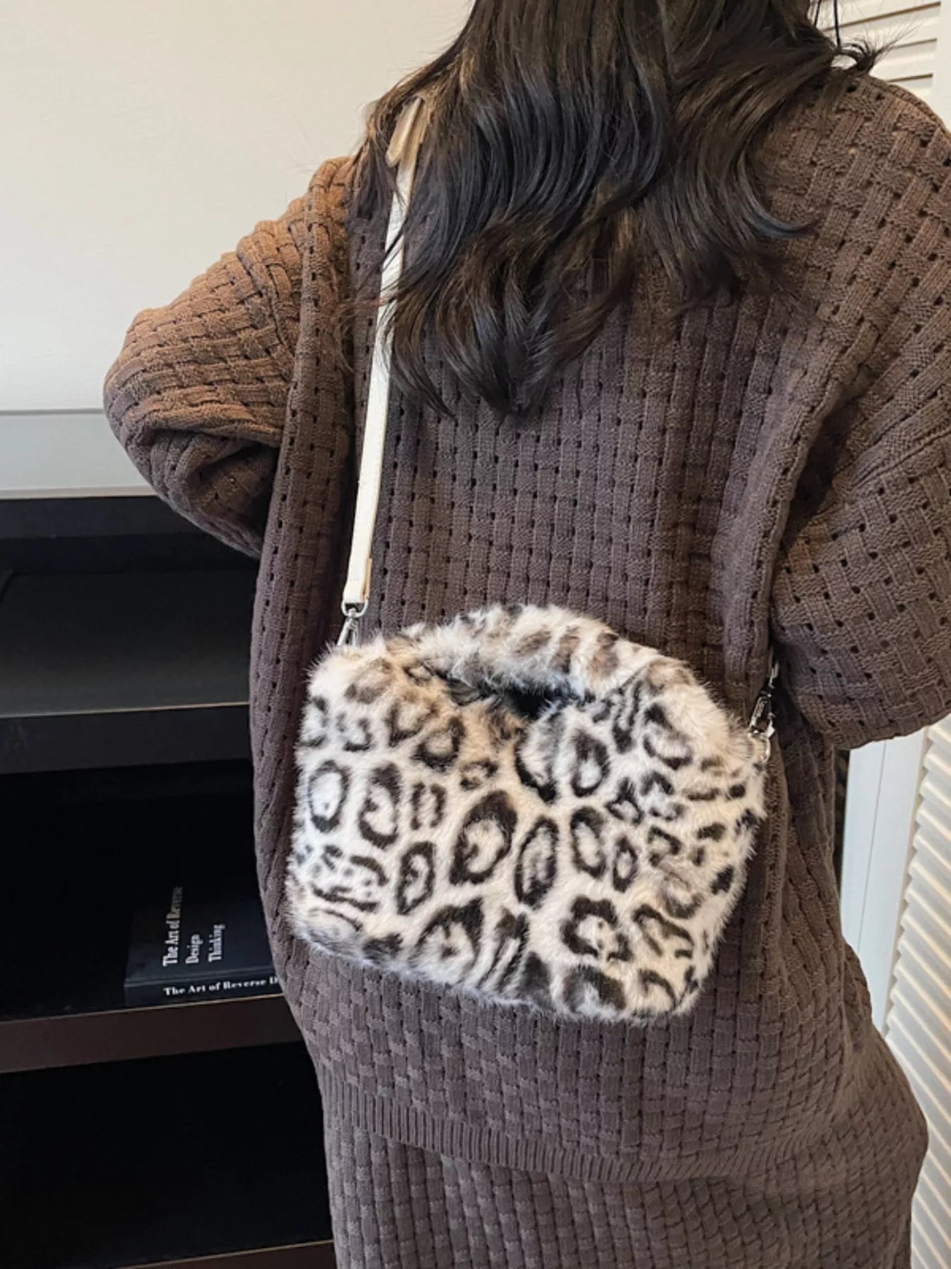 Leopard Plush Crossbody Bag