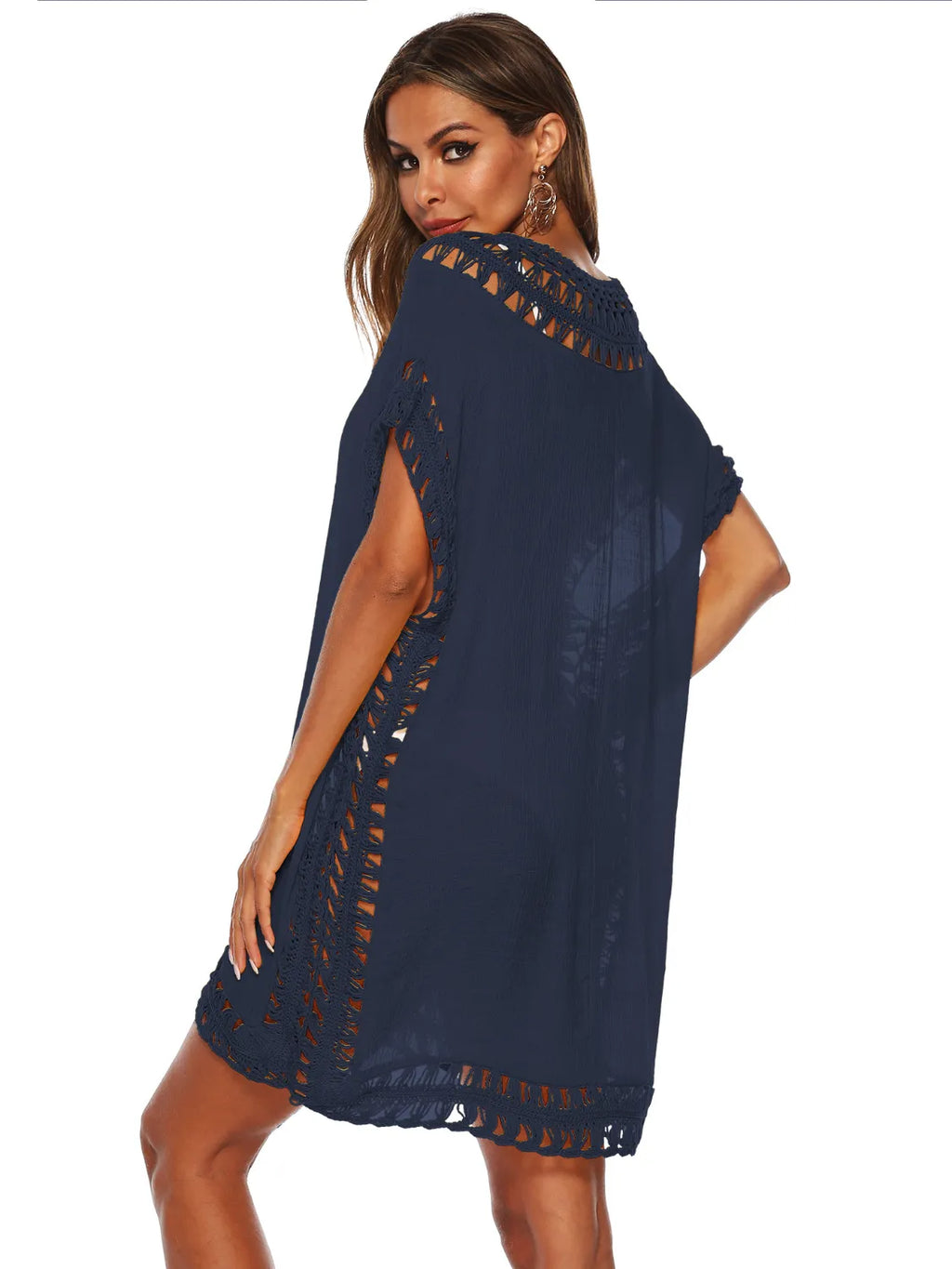 Bohemian Crochet Trim Beach Cover Up Dress
