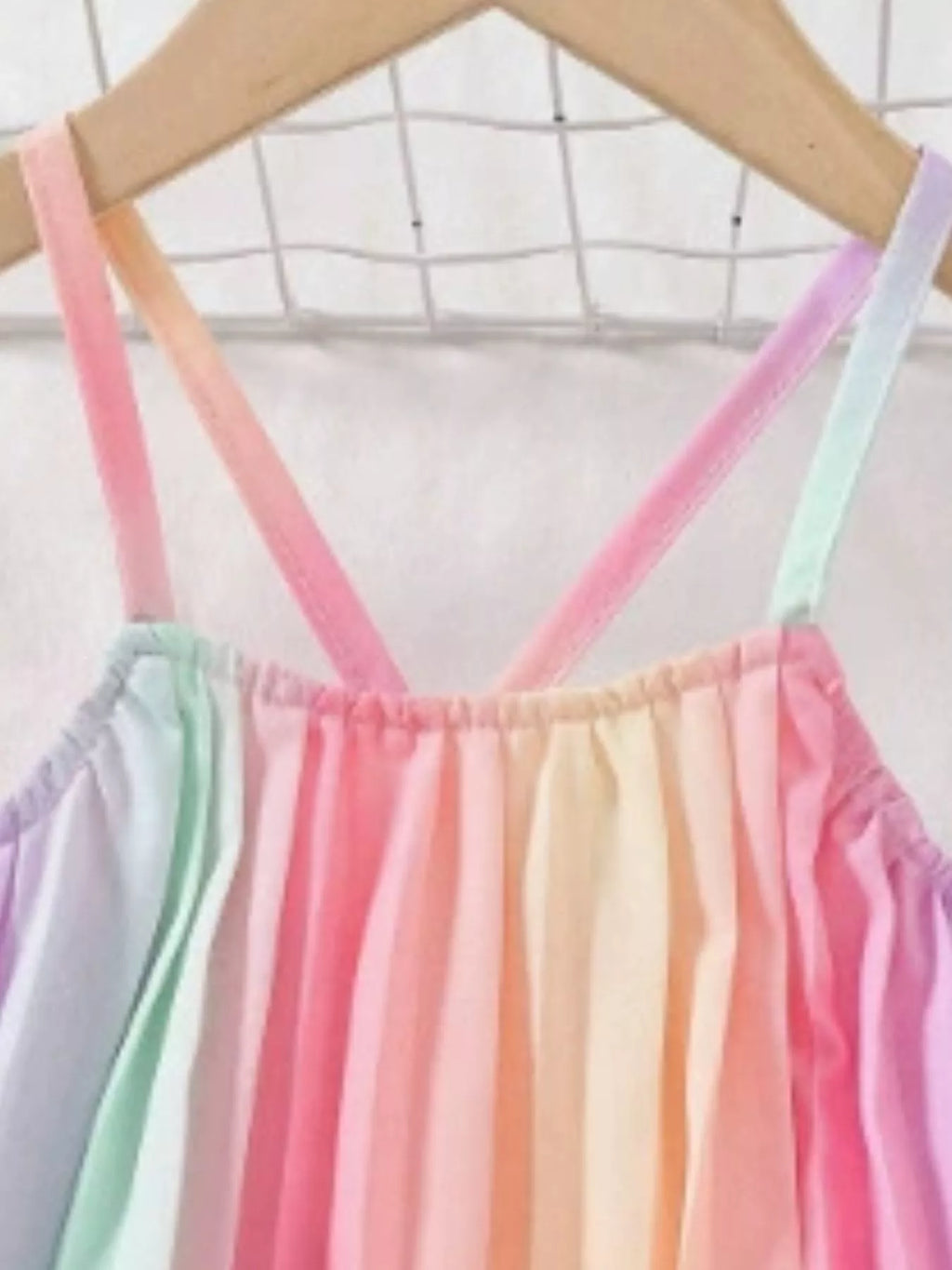 Children's Rainbow Pleated Cami Top and Wide Leg Pants Set