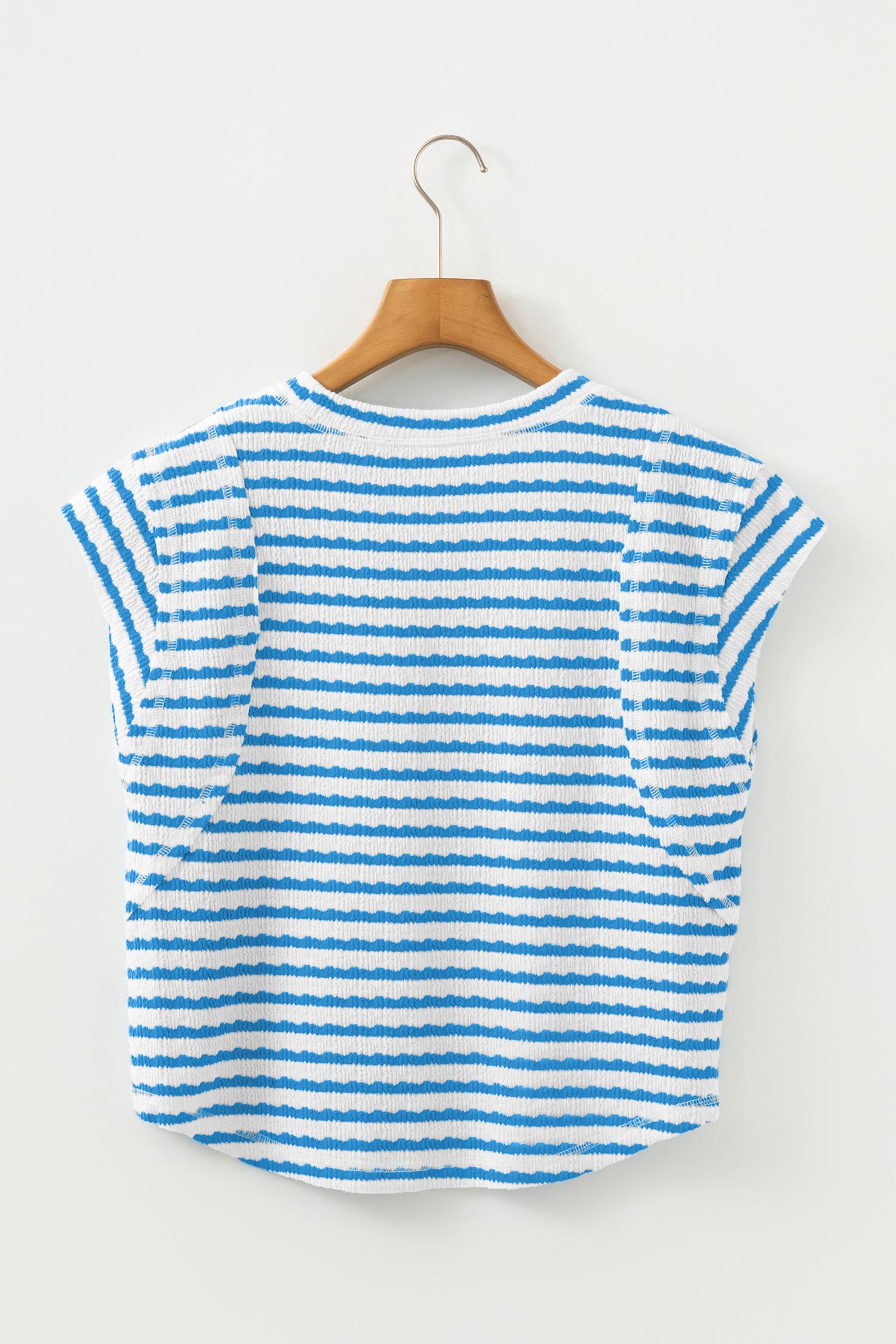 Stripe Textured Patchwork Short Sleeve T-Shirt