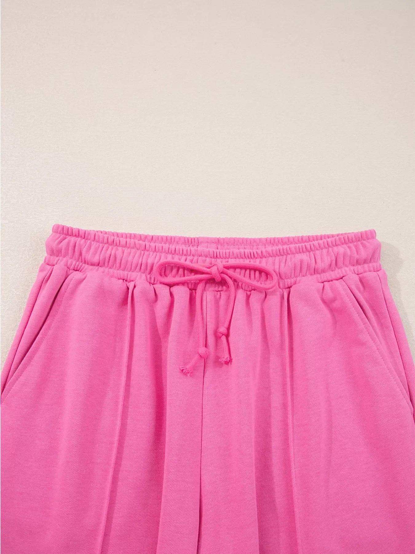 Solid Color Collared Pullover and Central Seam Pants Set