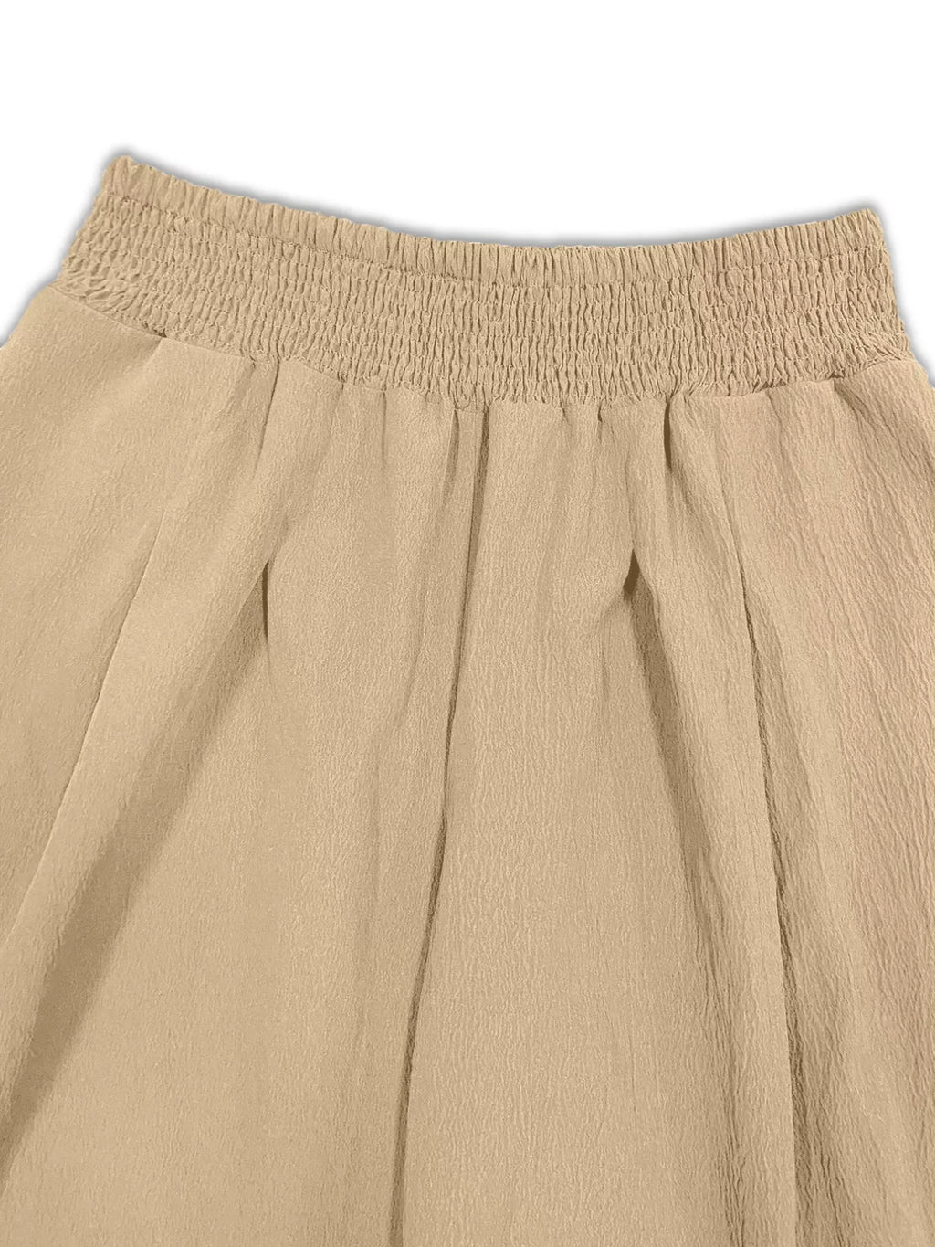 Plus Size Smocked Waist Cropped Wide Leg Pants