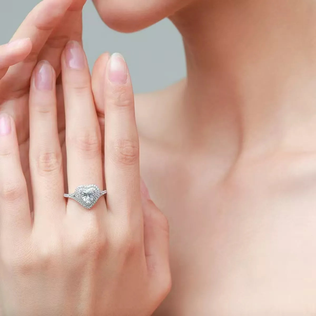 1 Carat Moissanite Heart-Shaped Ring